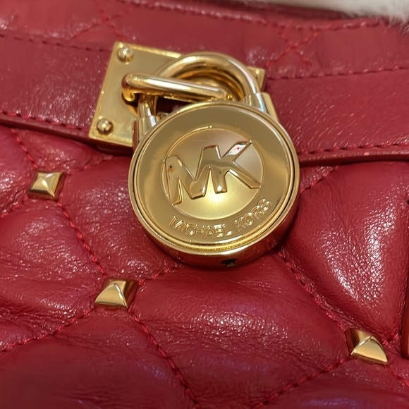 Michael Kors Red with Gold studded Shoulder Bag - Picture 3 of 5